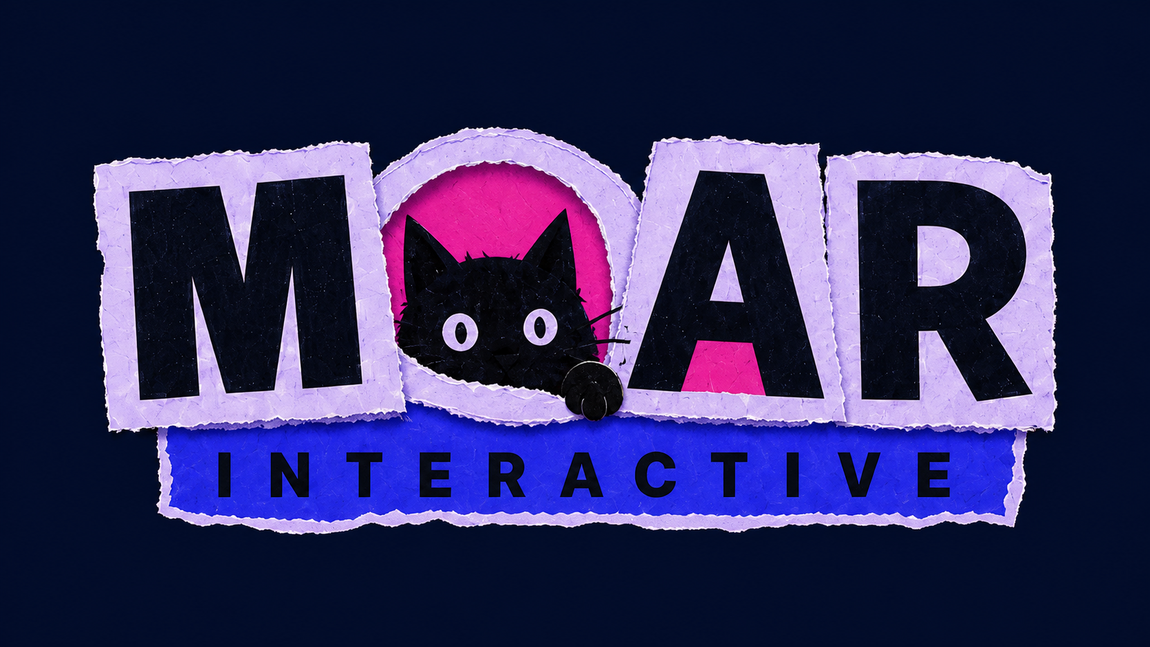 Moar Interactive paper-collage cat logo